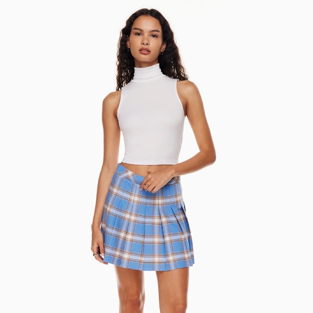 Aritzia Sunday Best Freshman Sleeveless Cropped Tencel Ribbed Turtleneck Top S